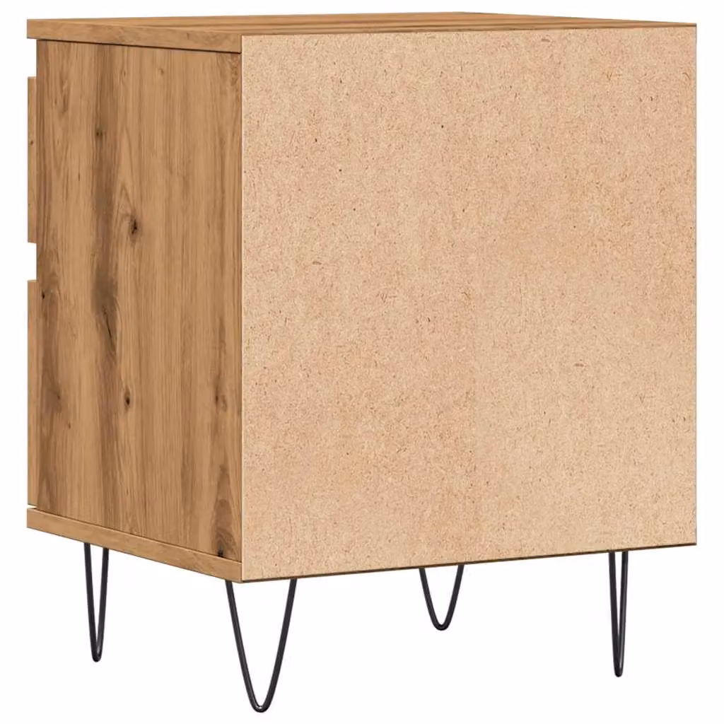 Berkfield Home Artisan Oak Bedside Cabinet in Brown, W: 40 cm, D: 35 cm, H: 50 cm – 3