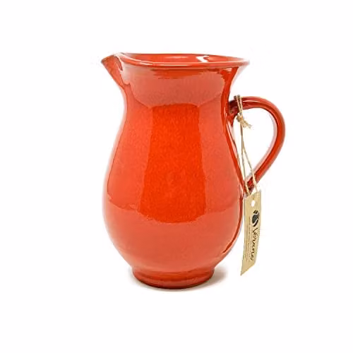 Verano Spanish Ceramics Selena Glaze Hand Dipped Red Terracotta Serving Jug, 1 l