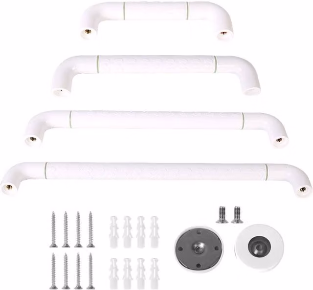 KDMD Non-Slip Stainless Steel Shower Grab Rail in White, Length: 39.5 cm