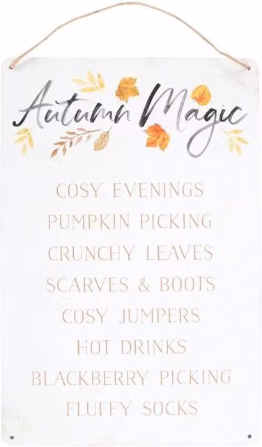 Something Different Autumn Magic White Metal Floral Hanging Wall Plaque W/H: 30 x 20 cm