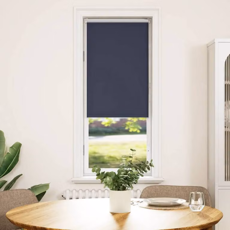 Berkfield Home Blue Polyester Blackout Roller Blind, W: 60 cm, H: 150 cm