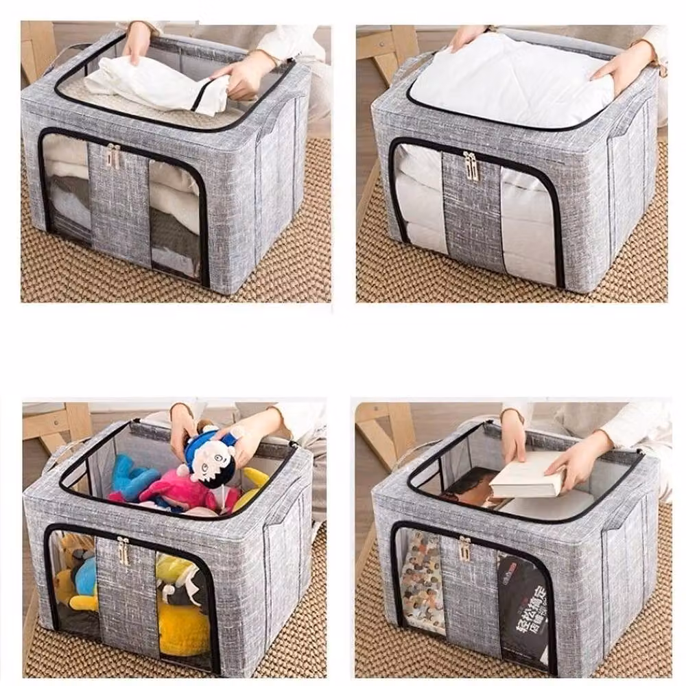 Kelvenix 3X 66L Folding Storage Box in Grey – 3