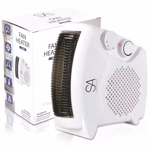 Tanness Freestanding Fan Heater with Thermostat and Frost Protection, White