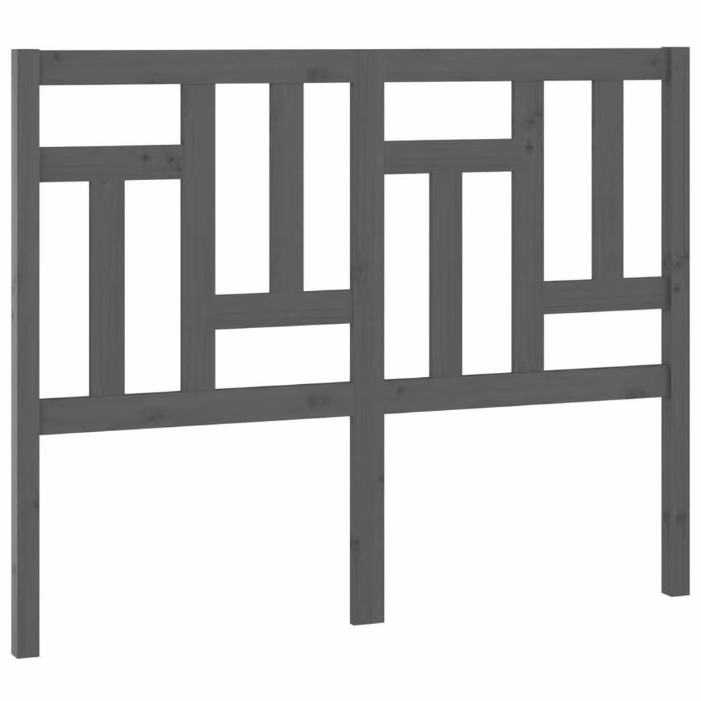 Berkfield Home Beautiful Bed Headboard in Grey Solid Wood Pine, W: 205.5 cm, D: 4 cm, H: 100 cm – 3