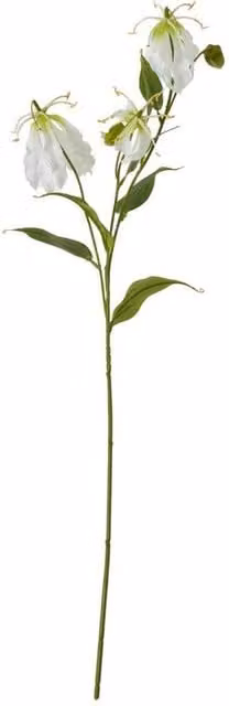KDMD Cream Gloriosa Lily Spray Faux Tropical Floral Decor in White, Green and Beige