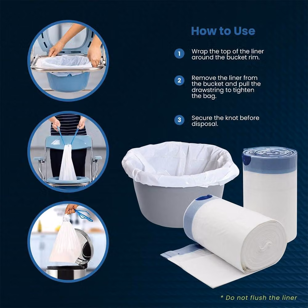 Ventryn Odorless White Commode Liners, 40-Count Pack – 3