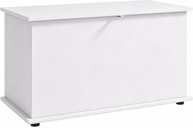 Kelvenix Storage Chest with Safety Hinged Lid, 102L White MDF Storage Box