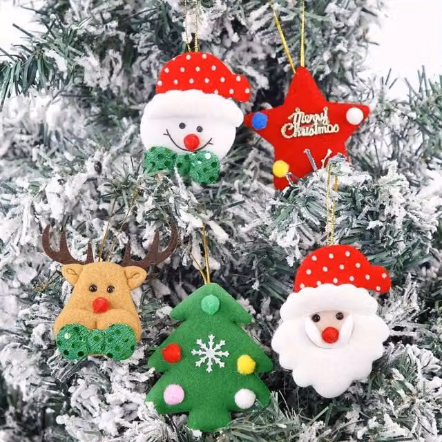 Smartbies 10 Piece Multicolour Christmas Pendant Set Textile Hanging Decorations – 1