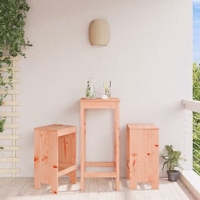 Berkfield Home Set of 2 Rustic Brown Solid Wood Bar Stools, W/D/H: 40 x 36 x 75 cm