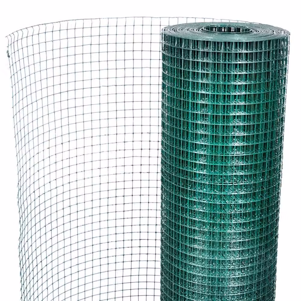 Berkfield Home Galvanised Steel Chicken Wire Fence with PVC Coating, Green, W: 1 m, L: 25 m – 4