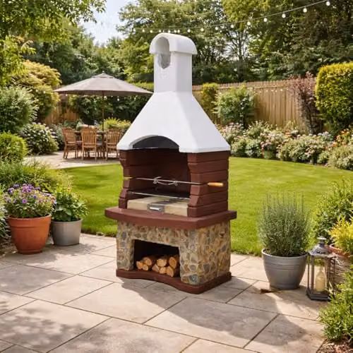 Callow Mussalla Masonry BBQ with Built-in Rotisserie in Brown – 2
