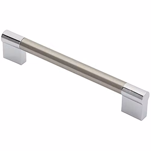 Loops Keyhole Bar Pull Handle in Satin Nickel and Chrome, 172 x 14 mm, 160 mm Fixing Centres