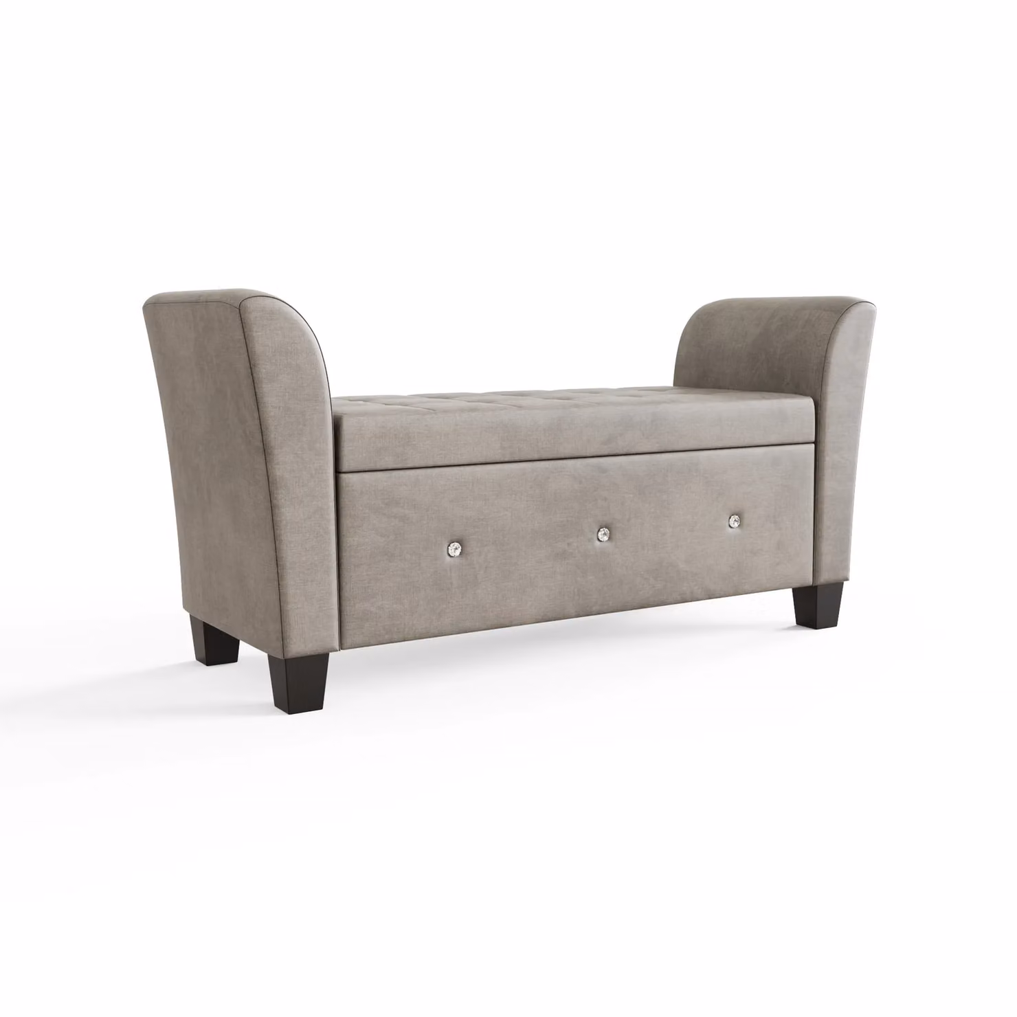 GFW Verona Silver Chenille and Diamante Fabric Ottoman Window Seat – 3