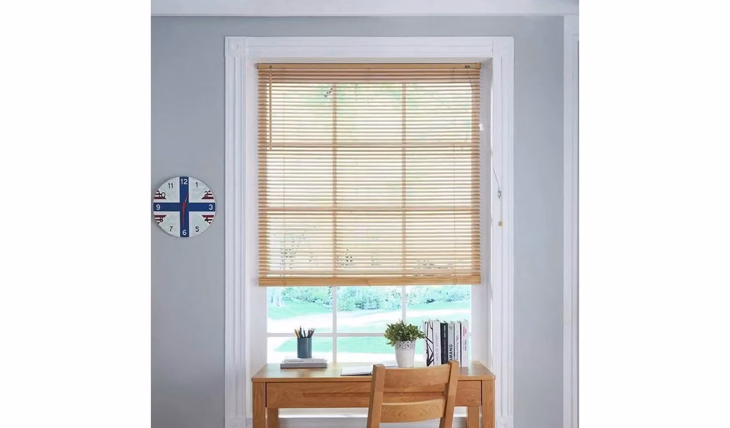 Little Black Book 25mm Wooden Venetian Blind in Natural Beige, W: 90 cm, H: 130 cm