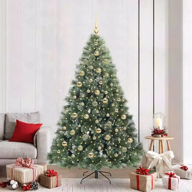 Berkfield Home Artificial Green Christmas Tree with 300 LEDs, Height: 210 cm