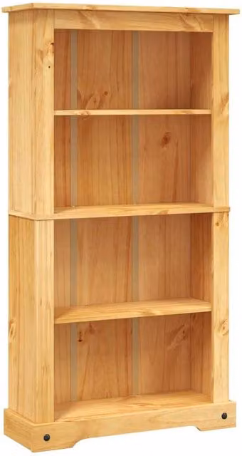 Berkfield Home Corona 4-Tier Mexican Pine Bookcase, Brown, W: 81 cm, D: 29 cm, H: 150 cm