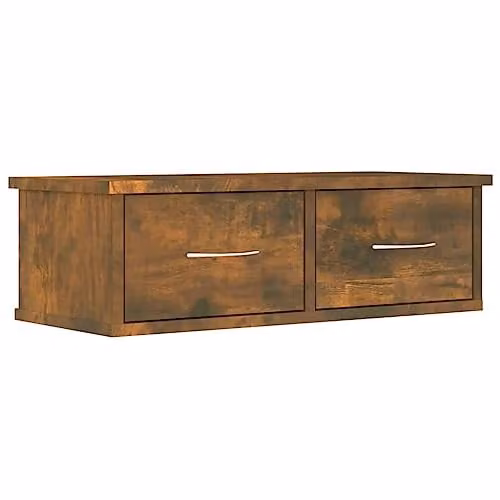 vidaXL Wall Cabinet in Smoked Oak, W: 60 cm, D: 26 cm, H: 18.5 cm – 1