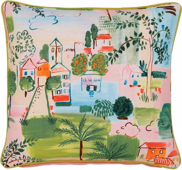 Land & Shore Rudie Striped Cotton Cushion, Multicolour, W/D: 50 x 50 cm