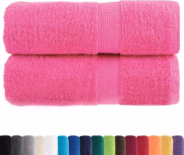 Berkfield Home SOLUND Premium Cotton Soap Towels, Pink, 2 Pack, W/D/H: 30 x 30 x 0 cm, 600 gsm – 1
