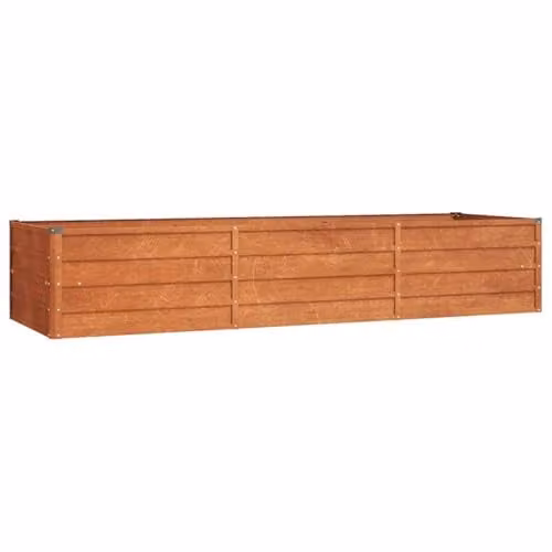 vidaXL Rusty Corten Steel Garden Raised Bed, Brown, W: 240 cm, D: 80 cm, H: 45 cm – 1