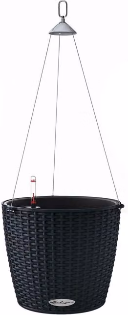 Lechuza Black Hanging Basket Planter