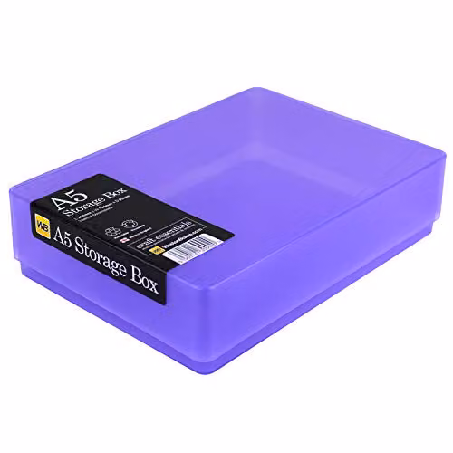WestonBoxes A5 Plastic Storage Boxes with Lid, Purple, Pack of 10 – 2