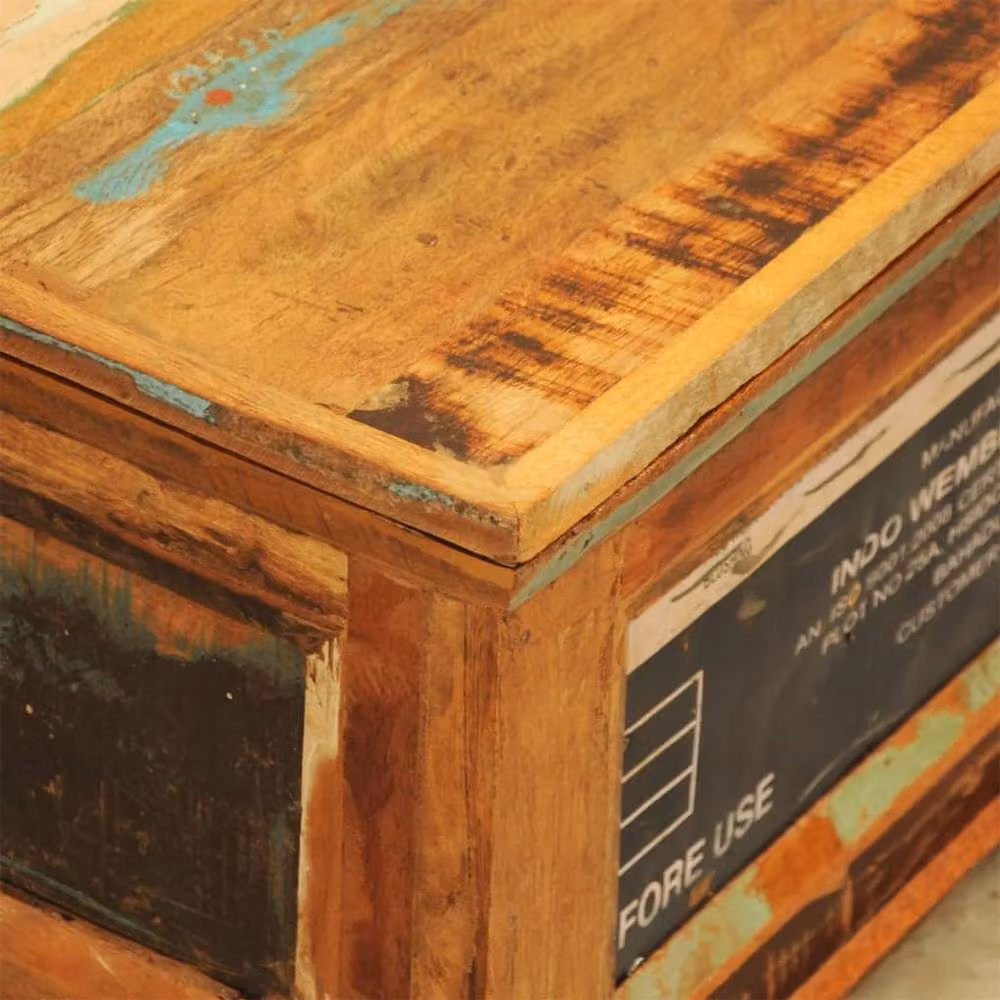 Berkfield Home Vintage Reclaimed Wood Coffee Table with Storage in Brown – 3