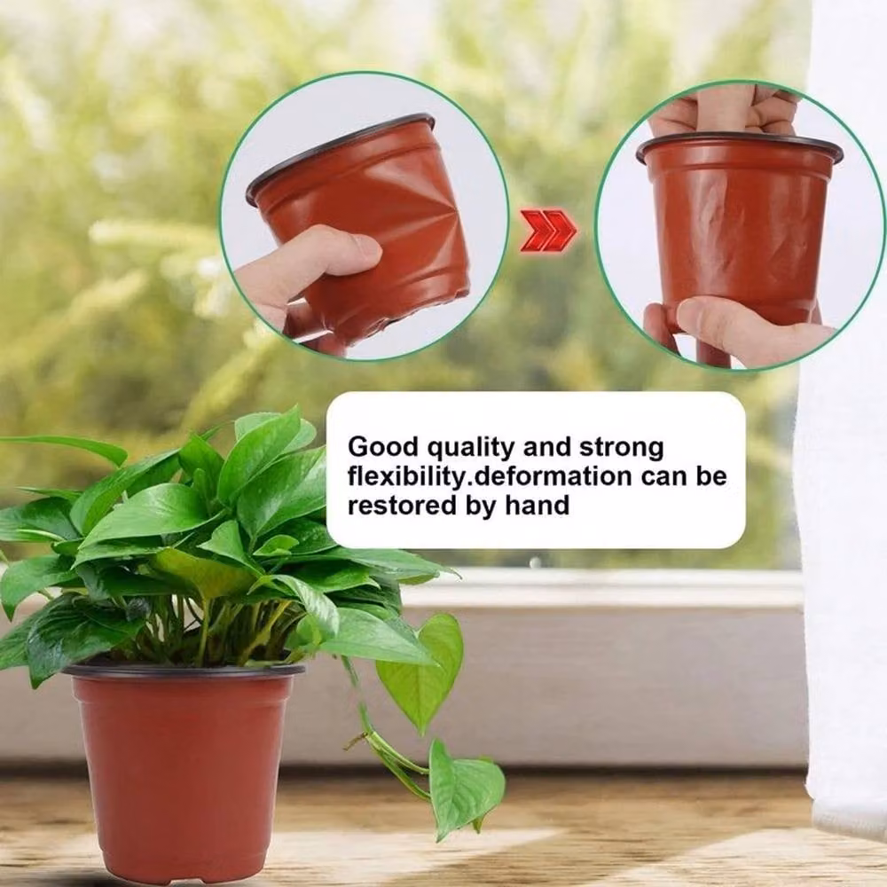 NESTLUNE 200pc Brown Plastic Nursery Seedling and Plant Pots for Indoor and Ornamental Gardens – 4