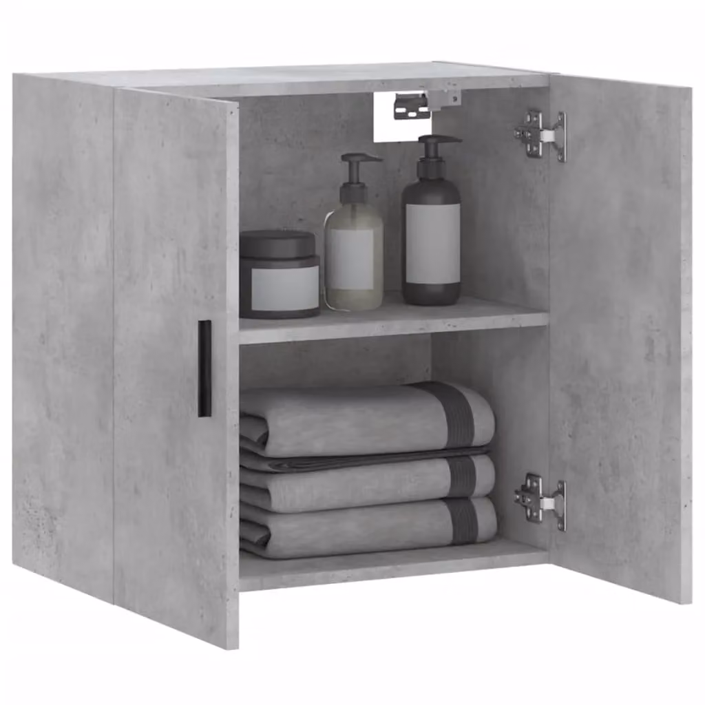 Berkfield Home Wall Cabinet in Concrete Grey, W/D/H: 60 x 31 x 60 cm – 3