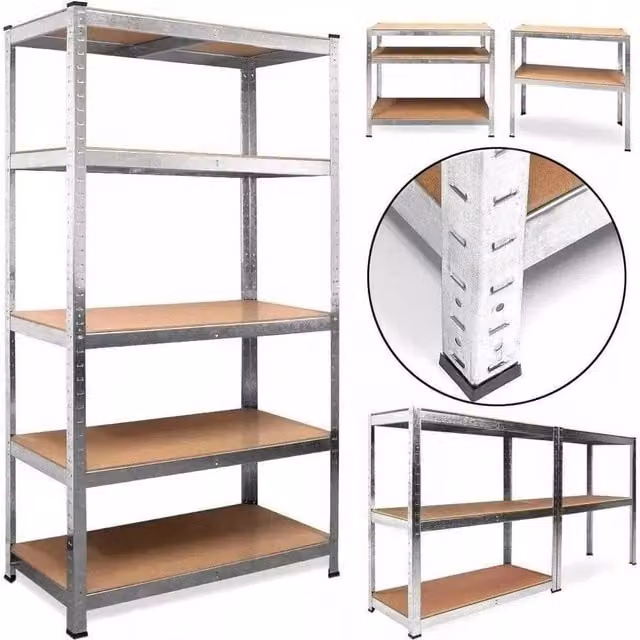 EONLION 5 Tier Garage Shelving Storage Unit in Brown, W: 100 cm, D: 40 cm – 1