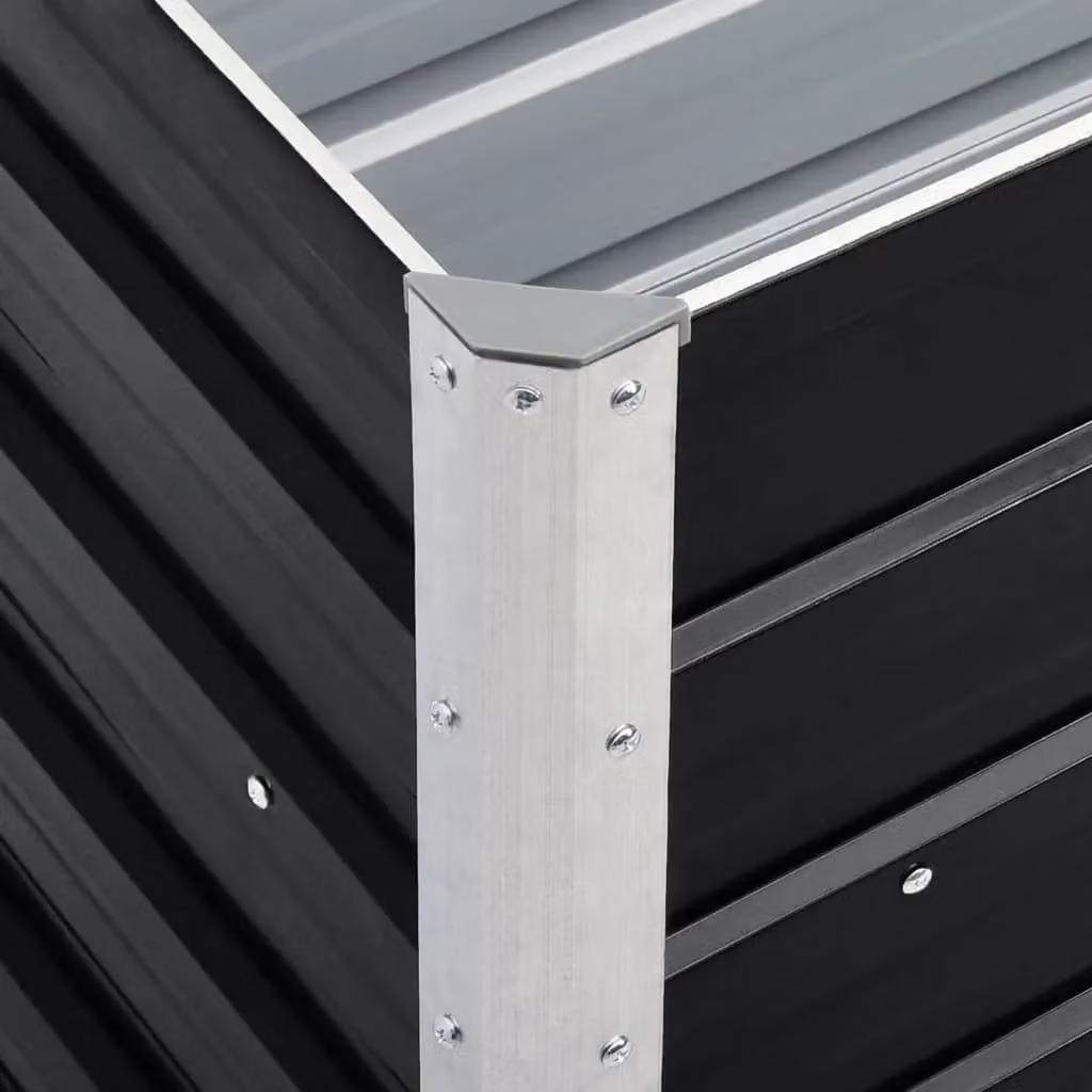 Berkfield Home Garden Galvanised Steel Raised Bed in Anthracite Black, W/D/H: 240 x 40 x 77 cm – 3