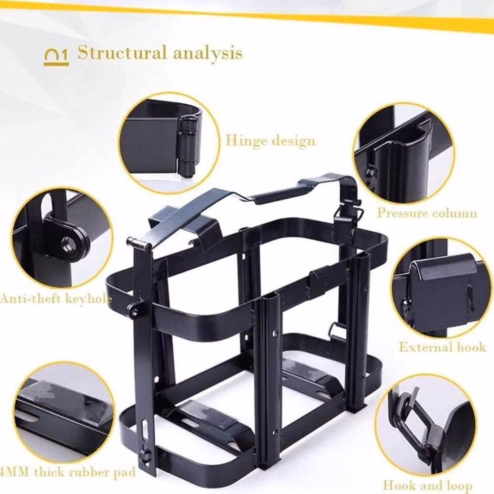 FLAVORA Carbon Steel Gas Can Holder Rack Accessory in Black, Width: 50 cm – 2