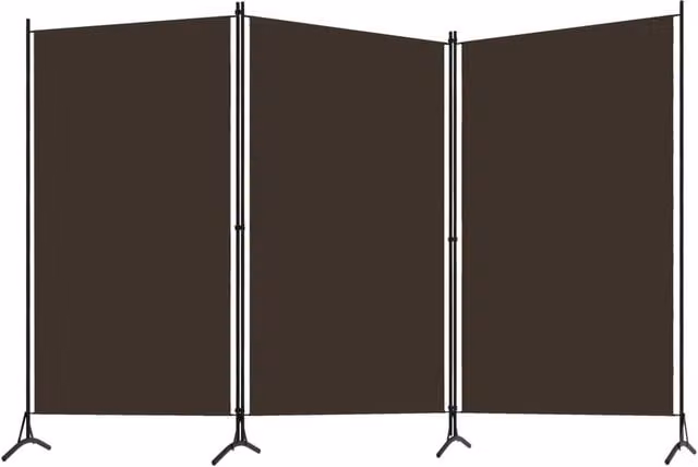 Berkfield Home 3-Panel Modern Room Divider in Brown, W: 260 cm, H: 180 cm – 1