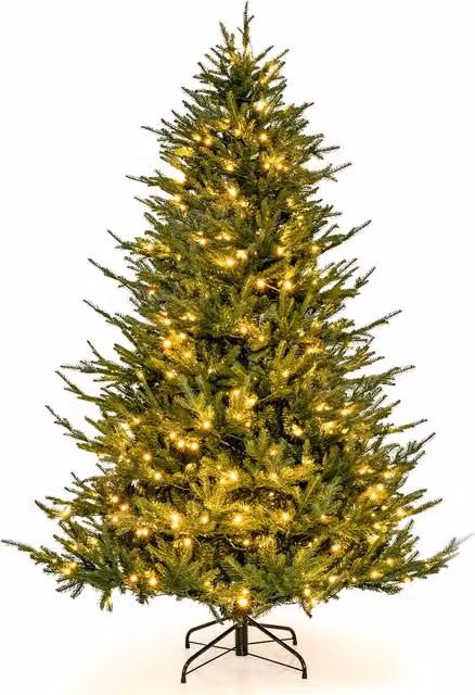 Gymax 6ft Pre-Lit Artificial Christmas Tree with 788 Tips and 280 Warm White LED Lights in Green