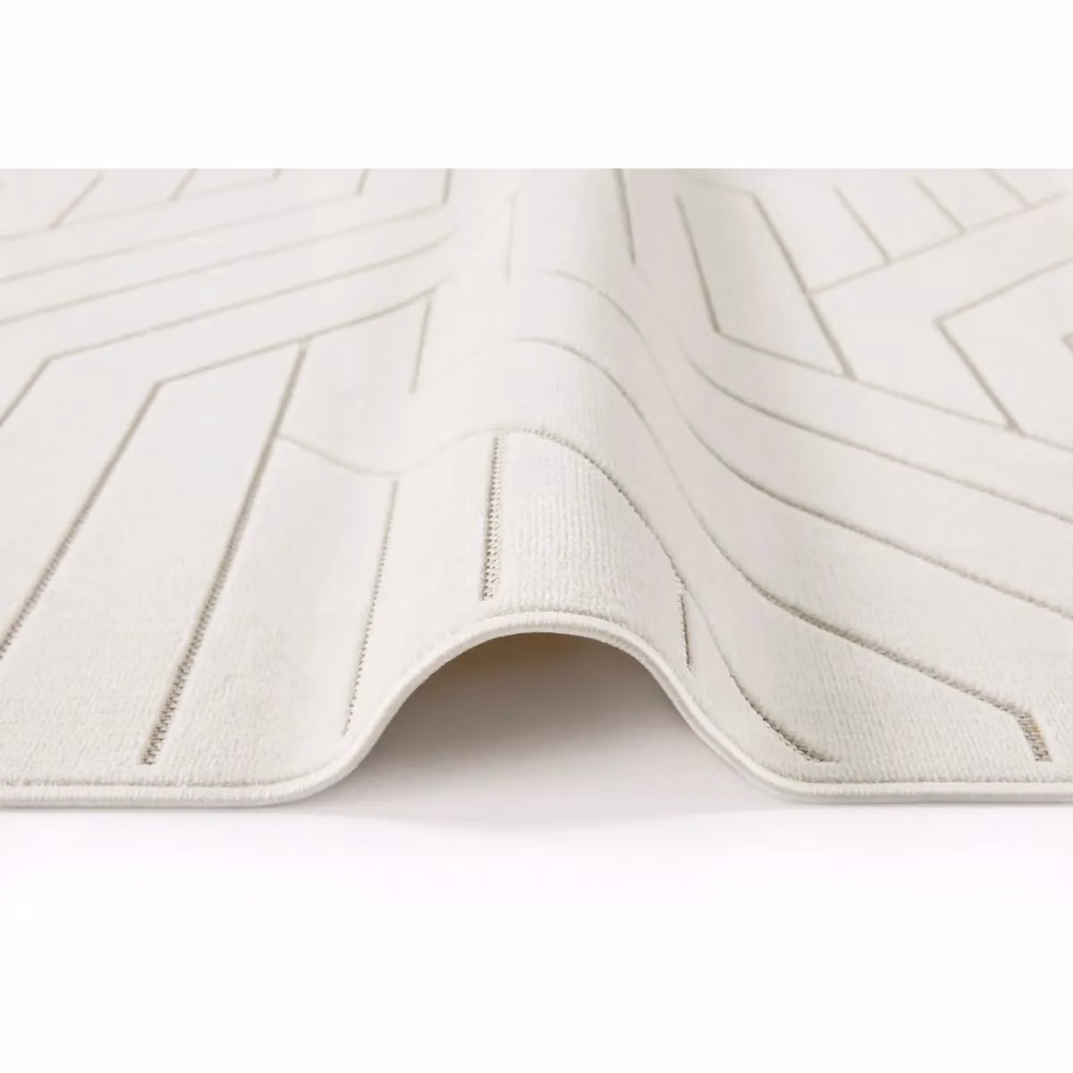 The Rug Shop UK Modern Abstract Polyester Area Rug in Beige and White, W: 240 cm, D: 330 cm – 2