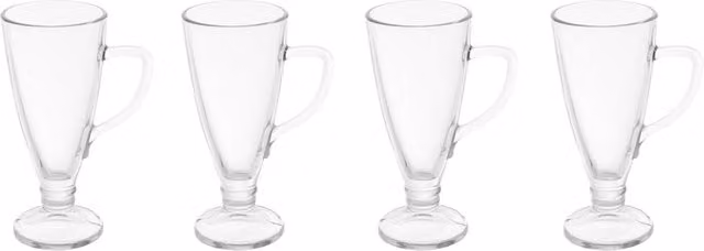 Orsina Set of Four Tapered Latte Glasses in Transparent Glass