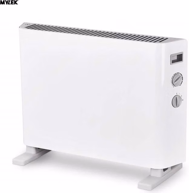 MYLEK 2kW Electric Convector Heater with Adjustable Thermostat in White – 1