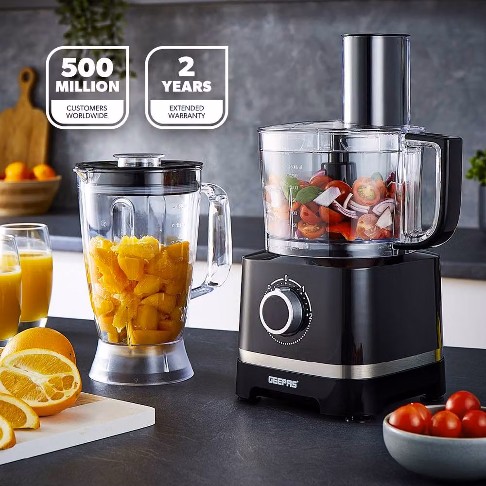 Geepas 10-in-1 Multifunctional Food Processor Blender and Chopper with 800W Motor and Pulse Function in Black – 2