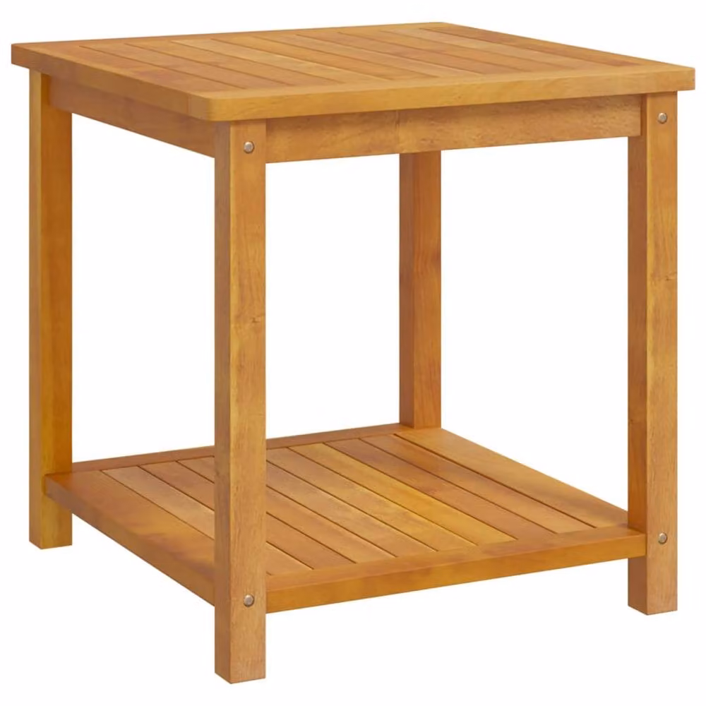 Berkfield Home Solid Acacia Wood Side Table, Brown, W/D/H: 45 x 45 x 45 cm – 3
