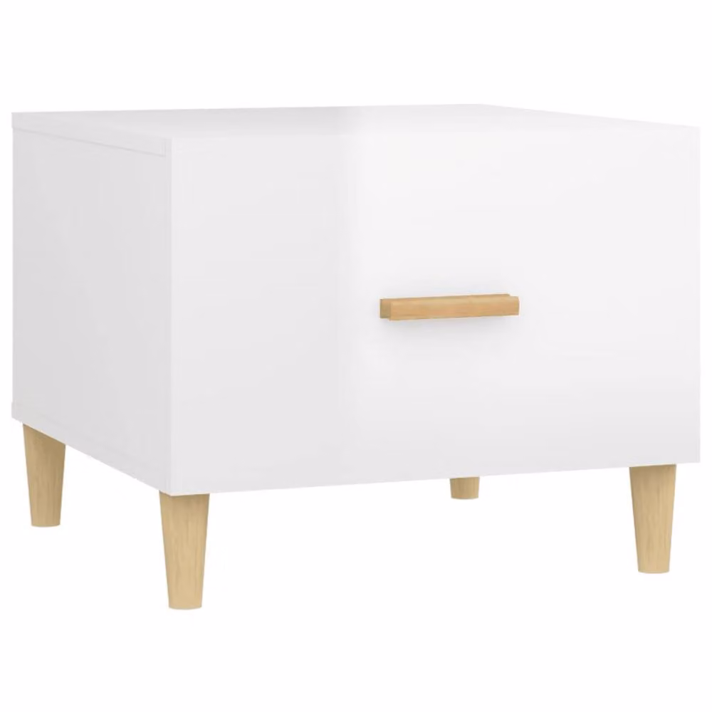 Berkfield Home Sturdy Coffee Table in High Gloss White, W/D/H: 50 x 50 x 40 cm – 2