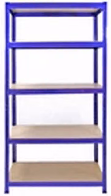 Kelvenix 5 Tier Blue Metal Boltless Shelving Racking Bays W/D/H: 150 x 30 x 30 cm