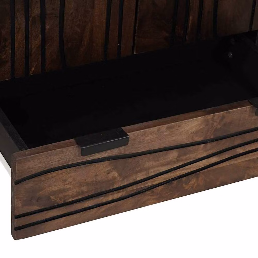 Berkfield Home Modern Mango Wood Highboard in Brown, W/D/H: 60 x 33.5 x 100 cm – 4