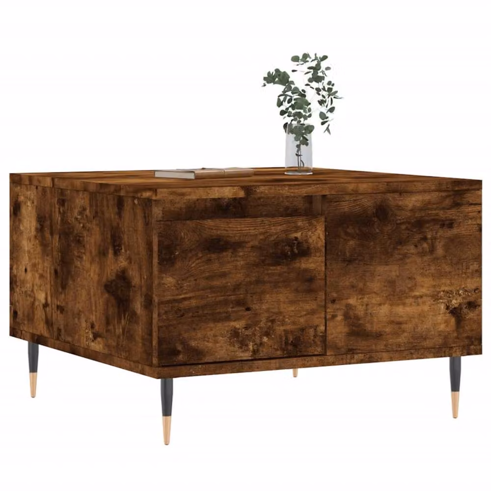 Berkfield Home Modern Square Coffee Table in Smoked Oak Brown, W/D/H: 55 x 55 x 36.5 cm – 3
