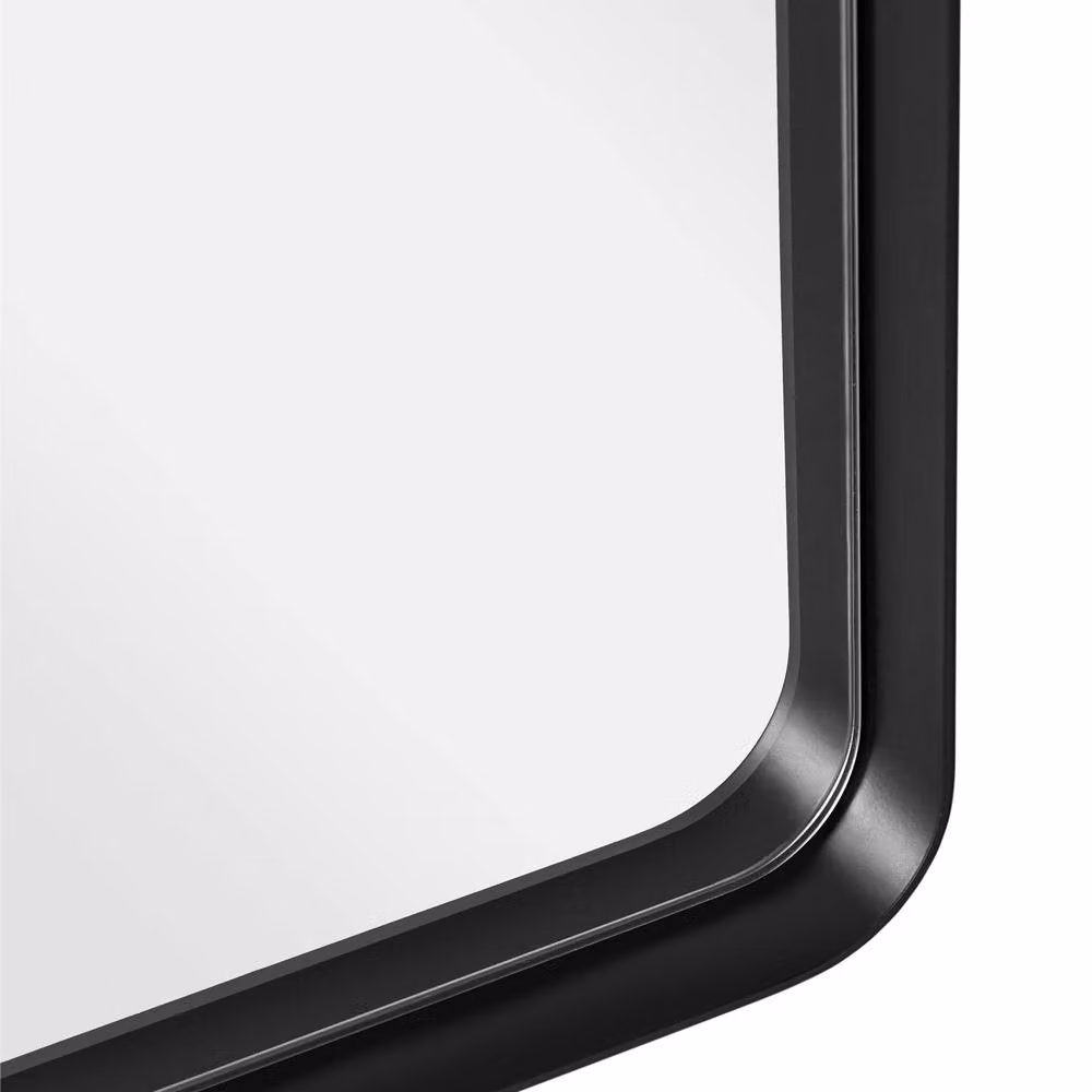 Cheshire Axis Modern Rectangular Wall Mirror with Black Metal Frame – 4