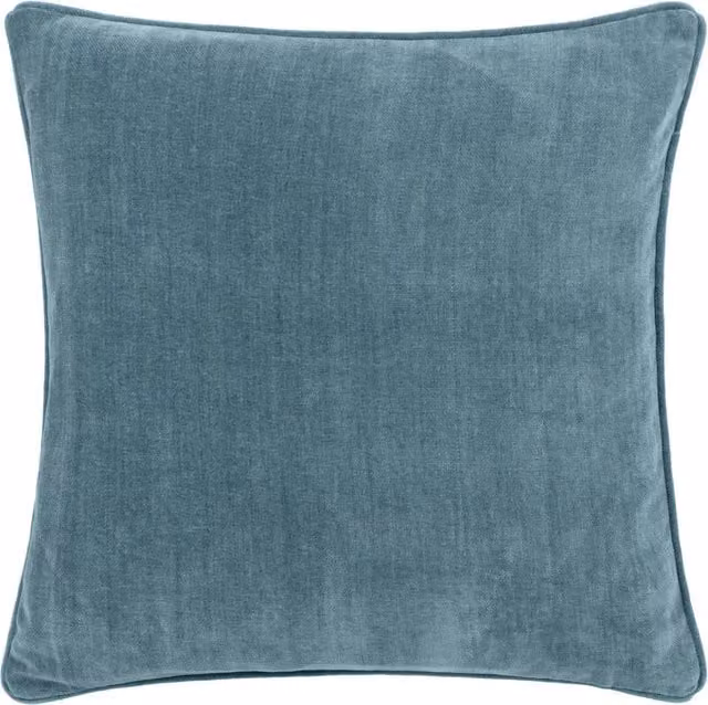 Make It A Home Blue Square Heavy Chenille Piped Cushion in Polyester
