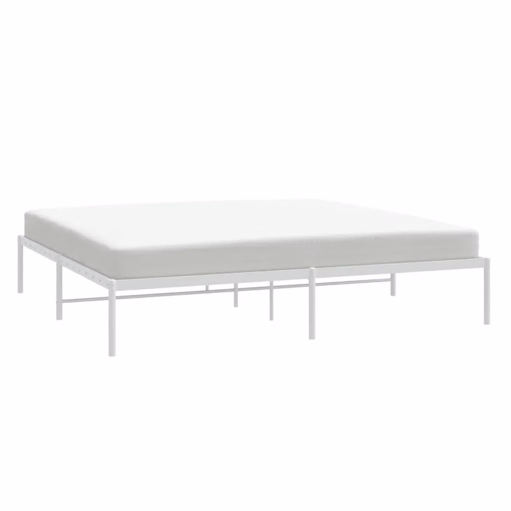 Berkfield Home Metal Bed Frame in White, W/D/H: 180 x 200 cm – 2