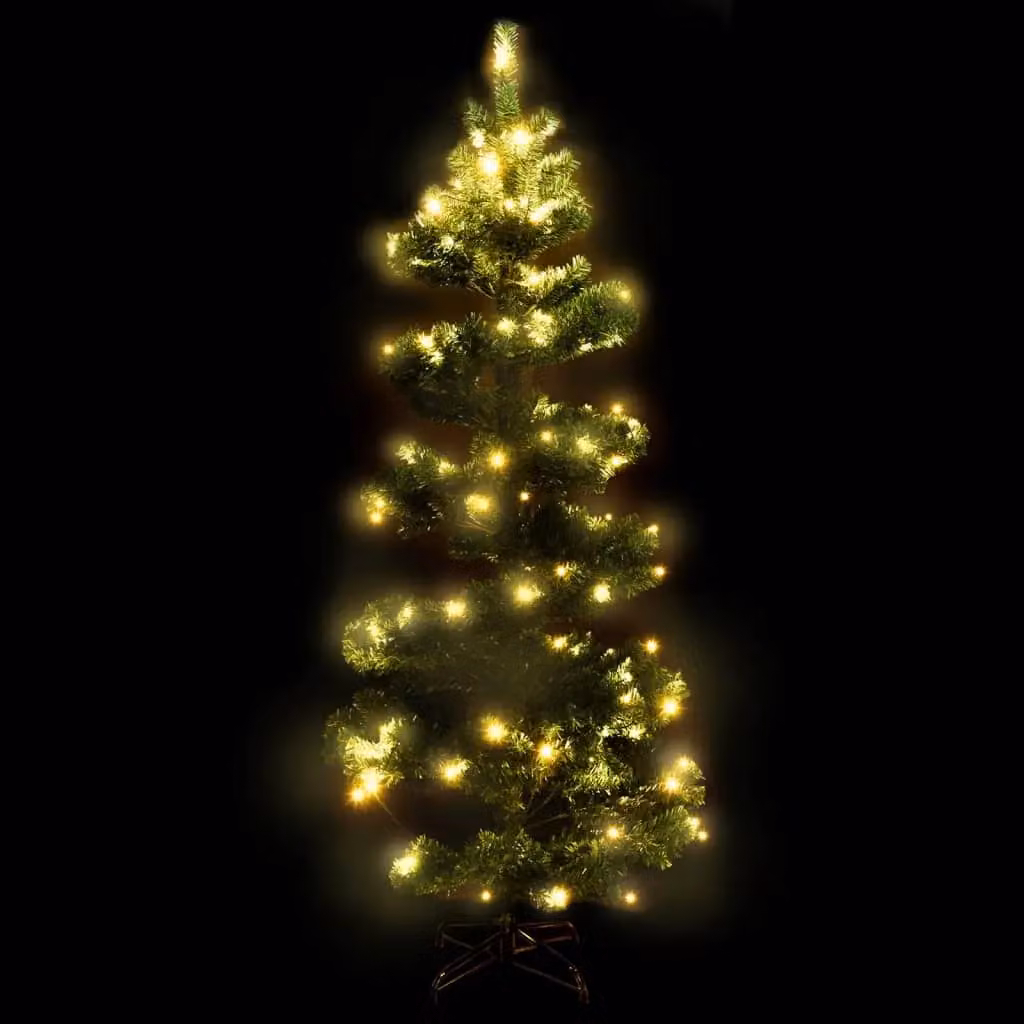 Berkfield Home Swirl Pre-lit Christmas Tree in Green, Height: 150 cm – 3