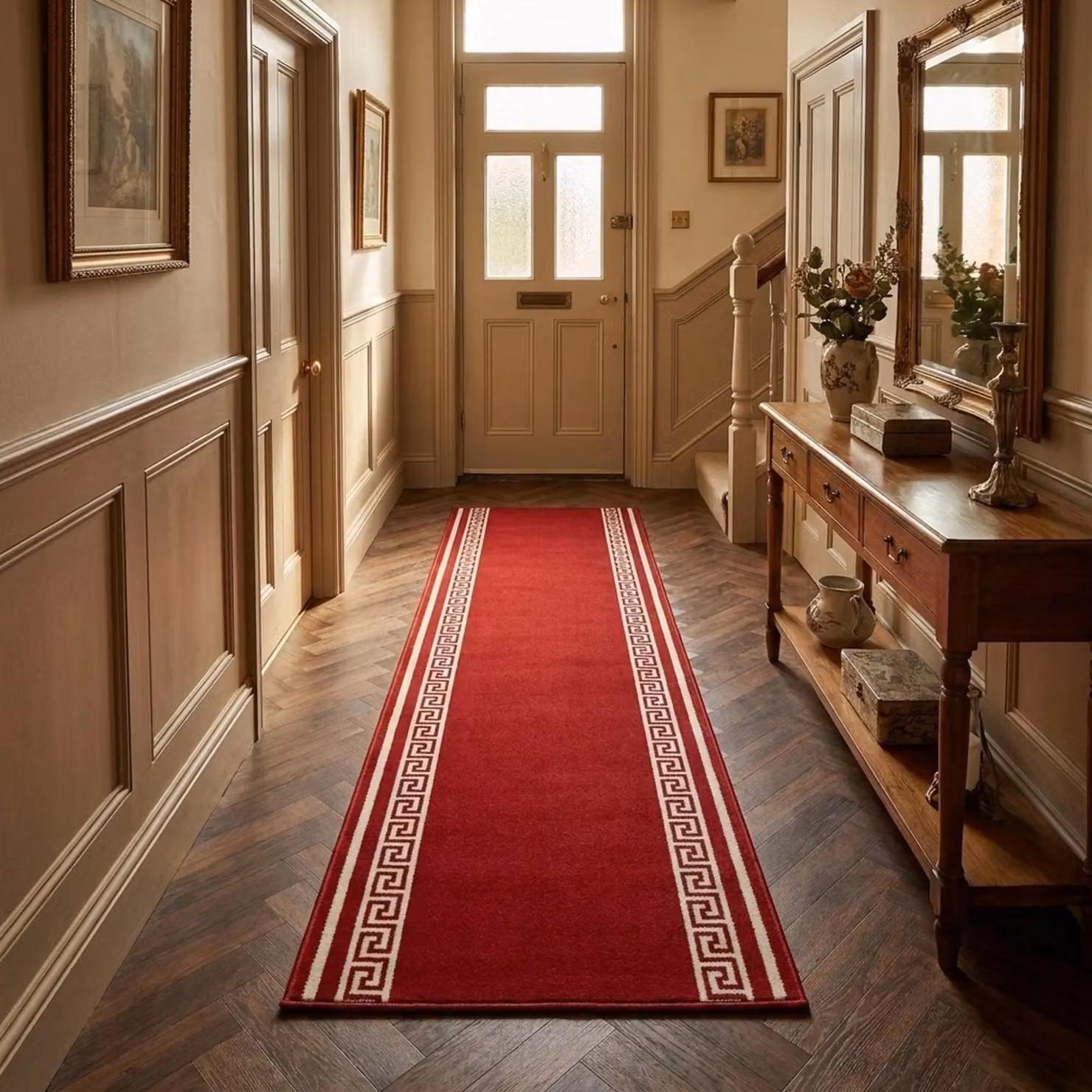 runrug Red Key Hand-Tufted Hallway Runner Rug, W: 70 cm, L: 150 cm – 5
