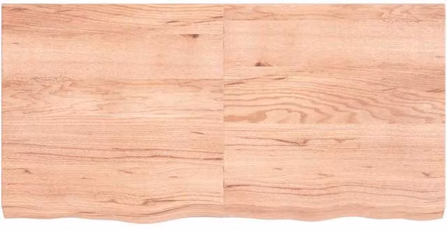 Berkfield Home Wall Mounted Rustic Oak Shelf, Light Brown, W: 120 cm, D: 60 cm, H: 2-6 cm