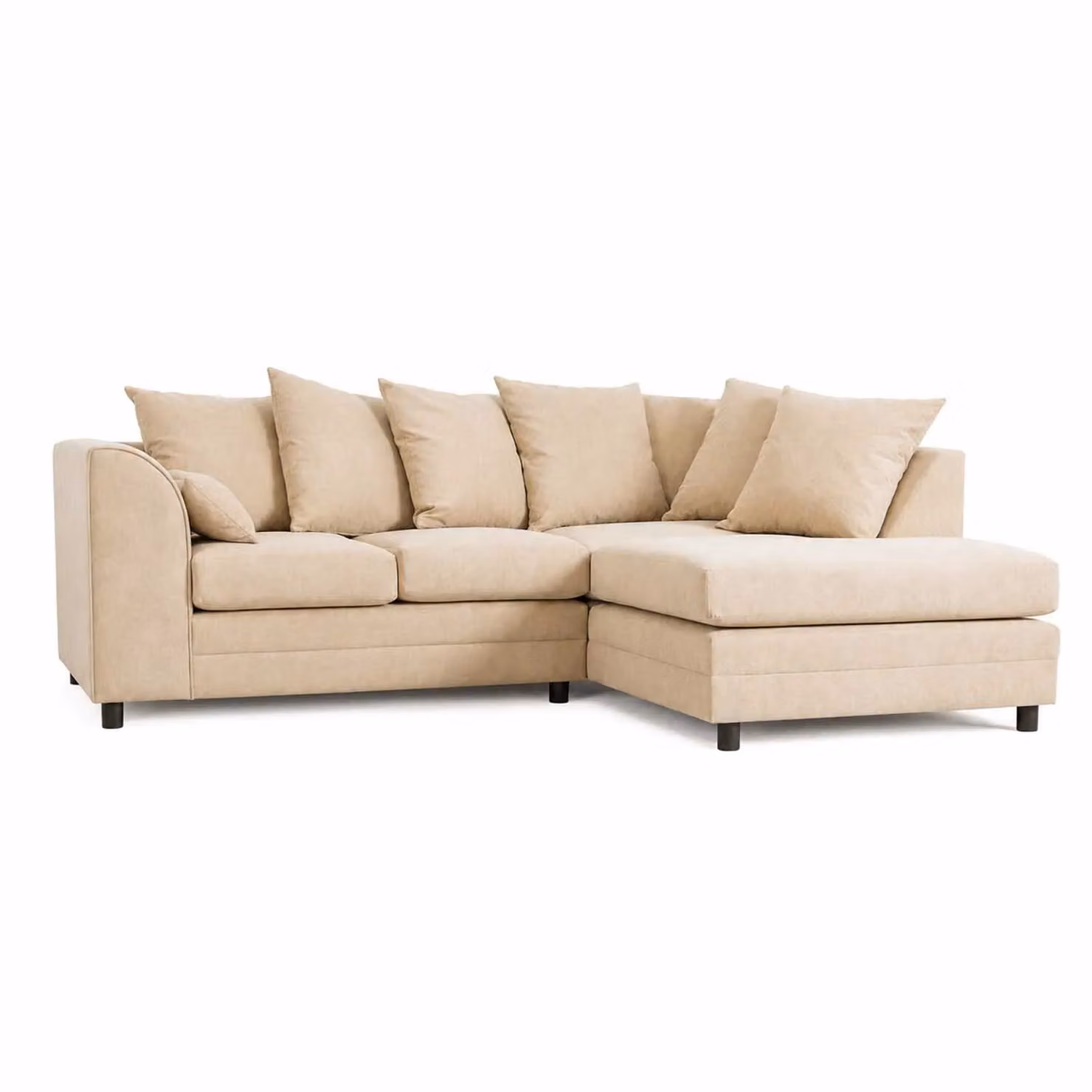 Furnishings For Less UK Casper Chenille 3 to 4 Seater L Shaped Corner Sofa, Right Hand Facing, Beige – 2
